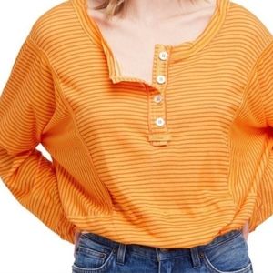Free People orange striped blouse